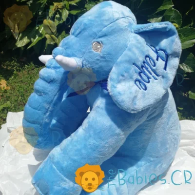 Almohada de Elefante Celeste Personalizada para Bebé