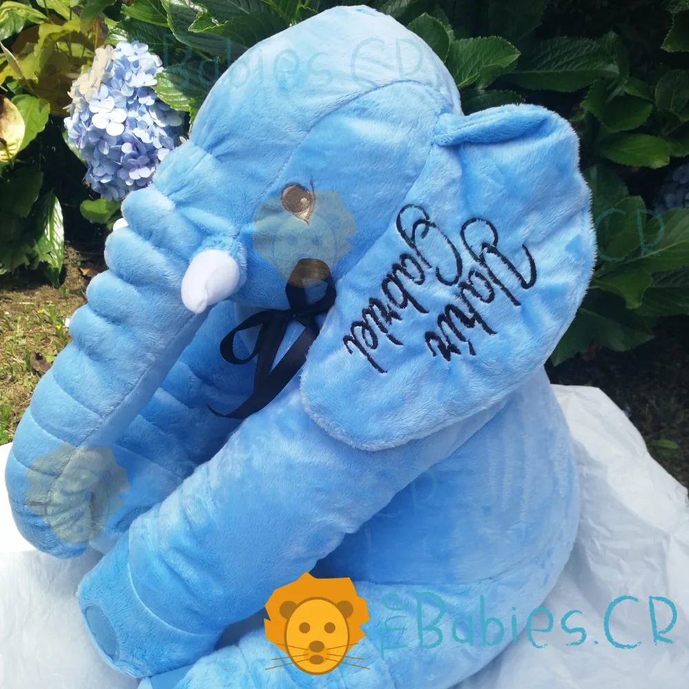 Almohada de Elefante Celeste Personalizada para Bebé - Imagen 2
