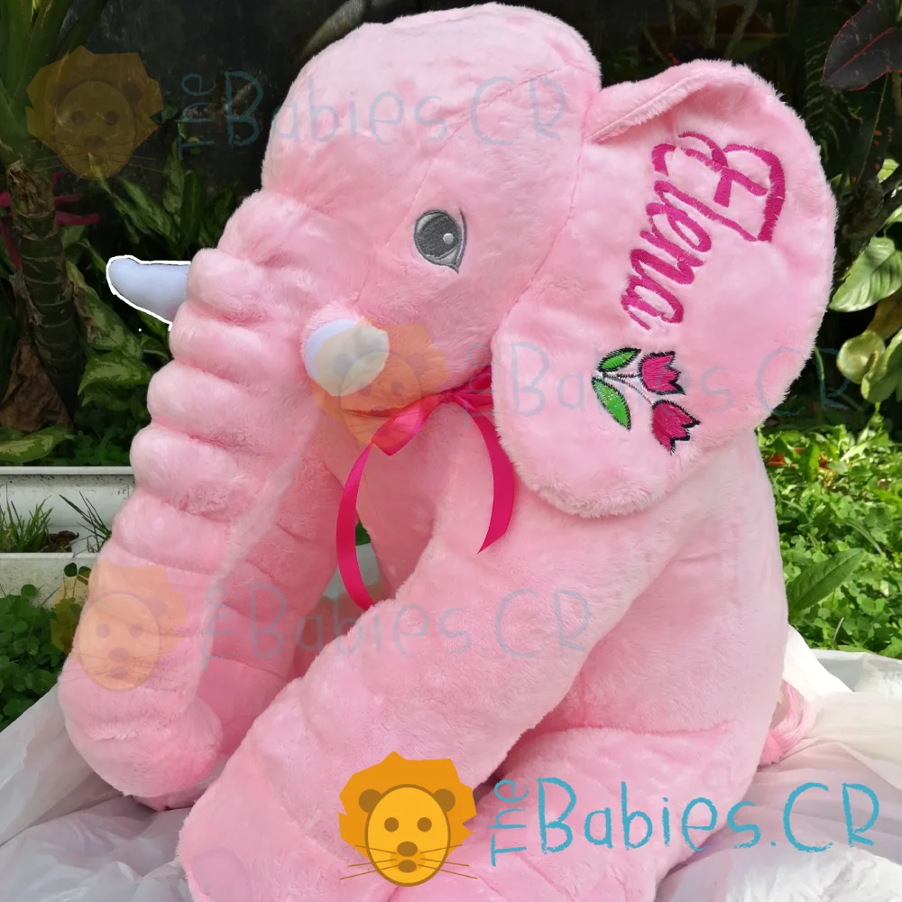 Almohada de Elefante Rosado Personalizada para Bebé