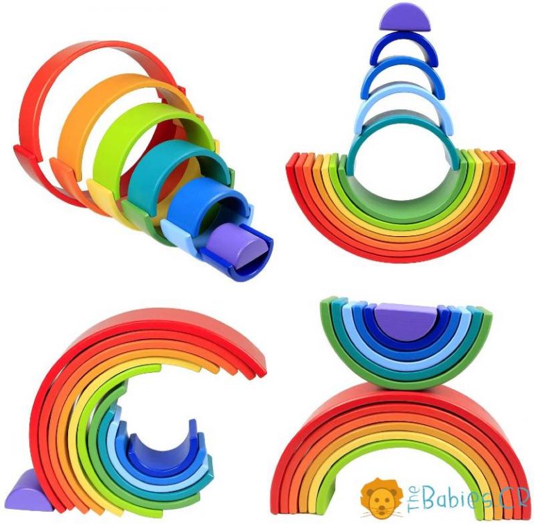 Arcoiris de 12 piezas de madera - TheBabies.CR