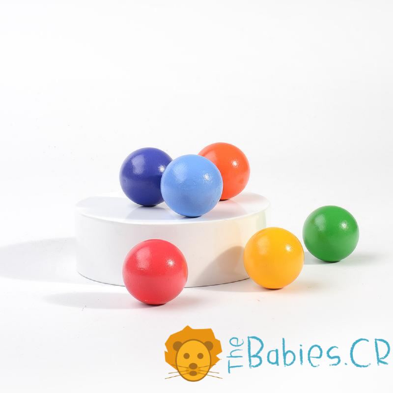 Set de 6 bolas de madera arcoirís rainbow