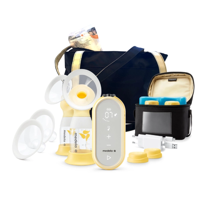 solo-extractor-de-leche-electrico-medela estimula y nuevo embudo flex