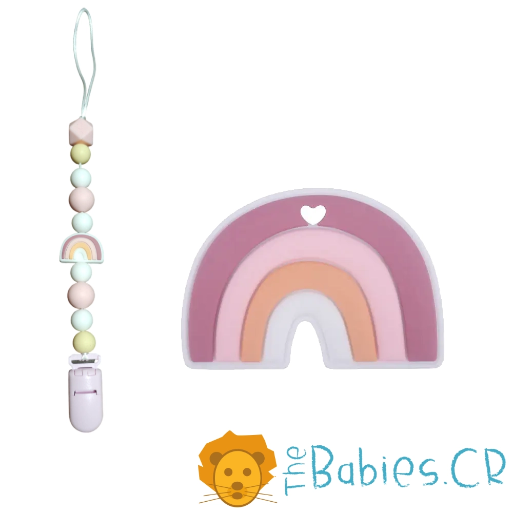 Mordedor y Sujeta Chupetas arcoiris