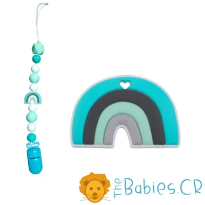 Mordedor y Sujeta Chupetas arcoiris