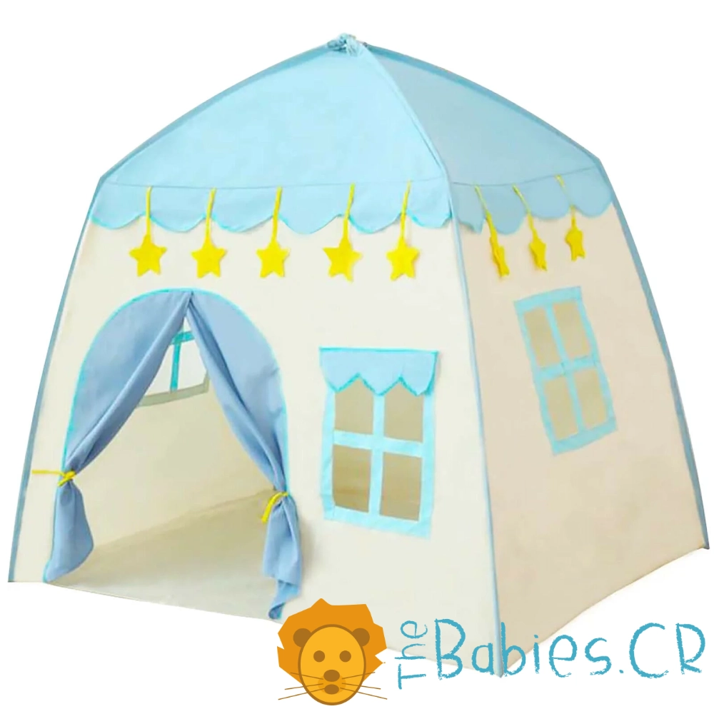 Tienda tipo casita juguete azul