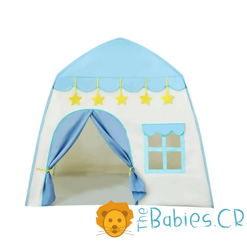 Tienda tipo casita juguete azul - Imagen 4