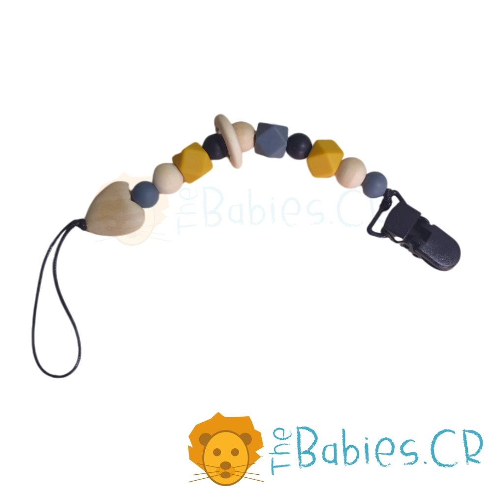 Sujetador de chupeta mostaza