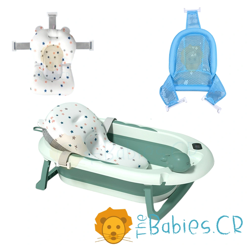 Combo Bañera / Tina verde plegable + Paño / Toalla - Imagen 2