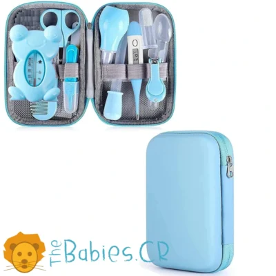 Set de Cuidado Completo para Bebé – Estuche color Celeste con 14 Piezas Esenciales y Portátiles