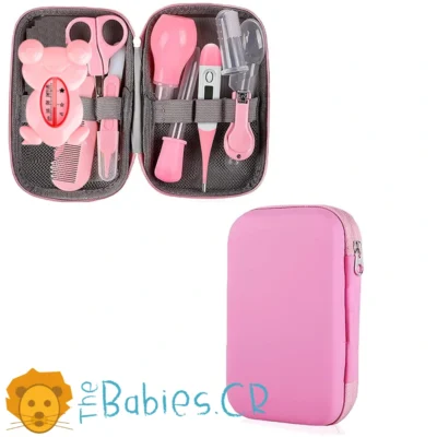 Set de Cuidado Completo para Bebé – Estuche color Rosado con 14 Piezas Esenciales y Portátiles