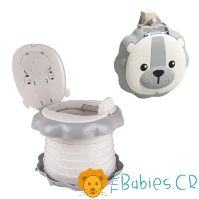 Vasenilla portátil león color gris