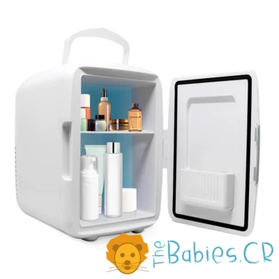 Mini refrigerador eléctrico portátil con espejo y luz exterior