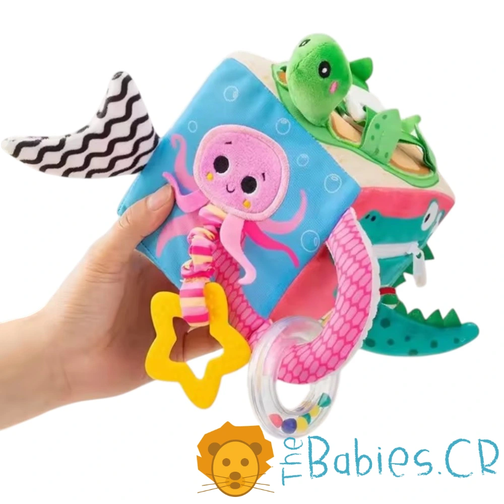 Cubo Sensorial para Bebés en Costa Rica | Juguete Didáctico Suave 3+ Meses - Imagen 4