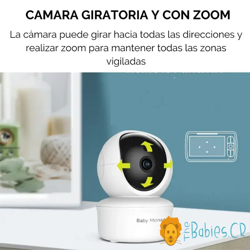 Monitor para bebé con visualización de temperatura ambiental, alertas de temperatura y modo ECO/VOX para aprovechar mejor la batería.
