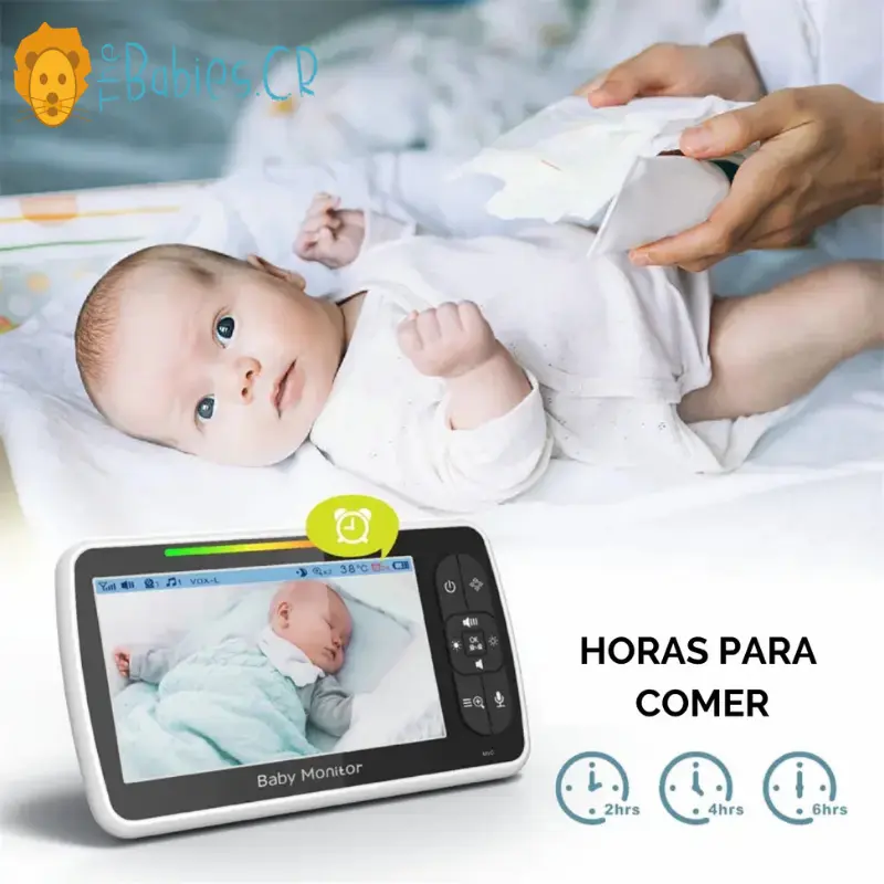 Monitor para bebé con visualización de temperatura ambiental, alertas de temperatura y modo ECO/VOX para aprovechar mejor la batería.