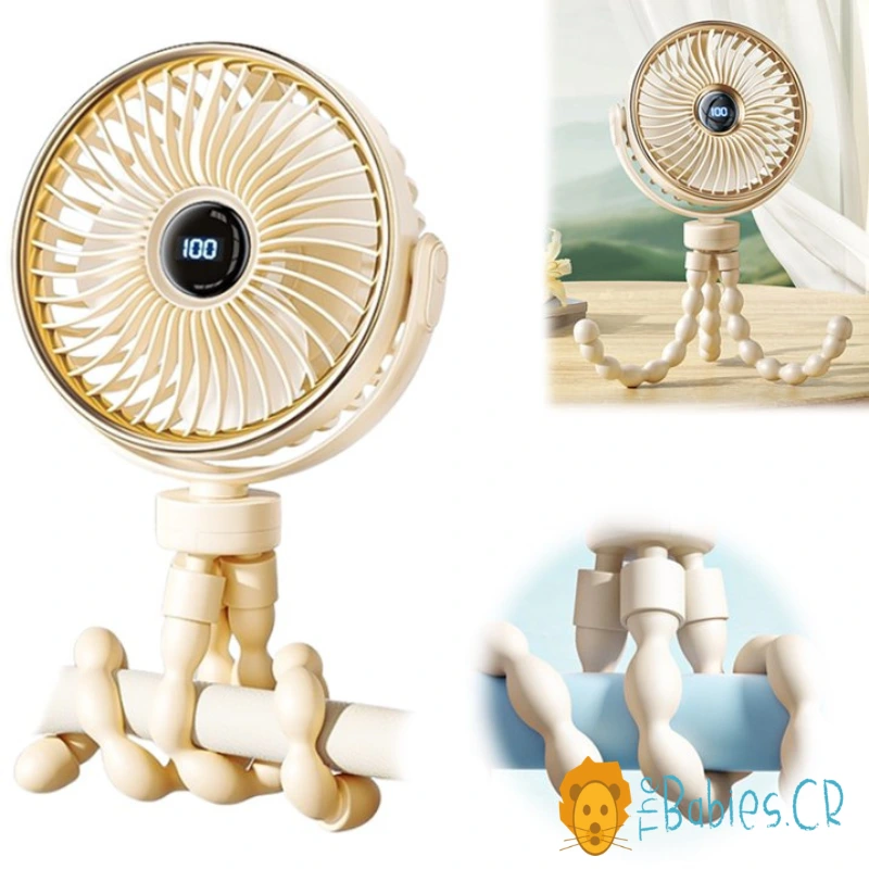 Ventilador para cochecito de bebé con patas flexibles