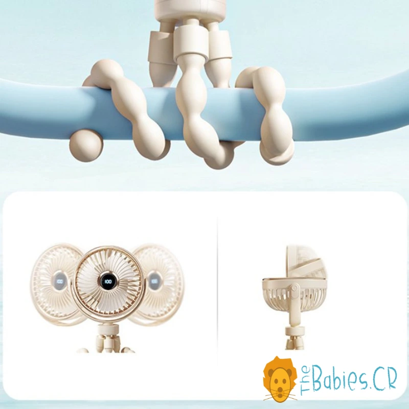 Ventilador para cochecito de bebé con patas flexibles